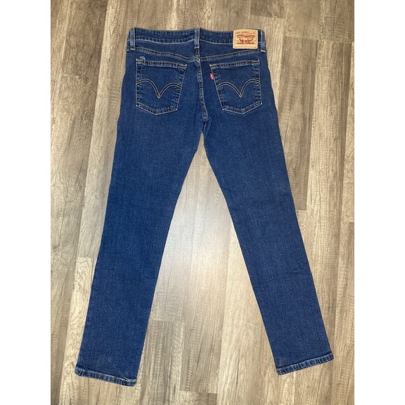 Levis Y2K Superlow Skinny Jeans 7M 30x30 Womens Low-Rise Stretch Denim Dark Wash - Picture 1 of 8